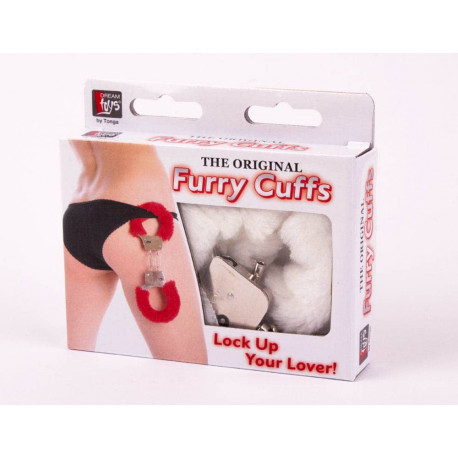 debra/bondage/metal-handcuff-with-plush-white