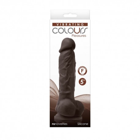 debra/realistic-vibrators/colours-pleasures-vibrating-5-dildo-dark-brown
