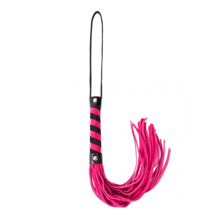 debra/whips/black-pink-leather-twisted-handled-whip